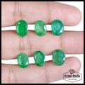 Certified 17.50 Cts/6 Pcs Natural Untreated Zambian Green Emerald Oval Cut Gems