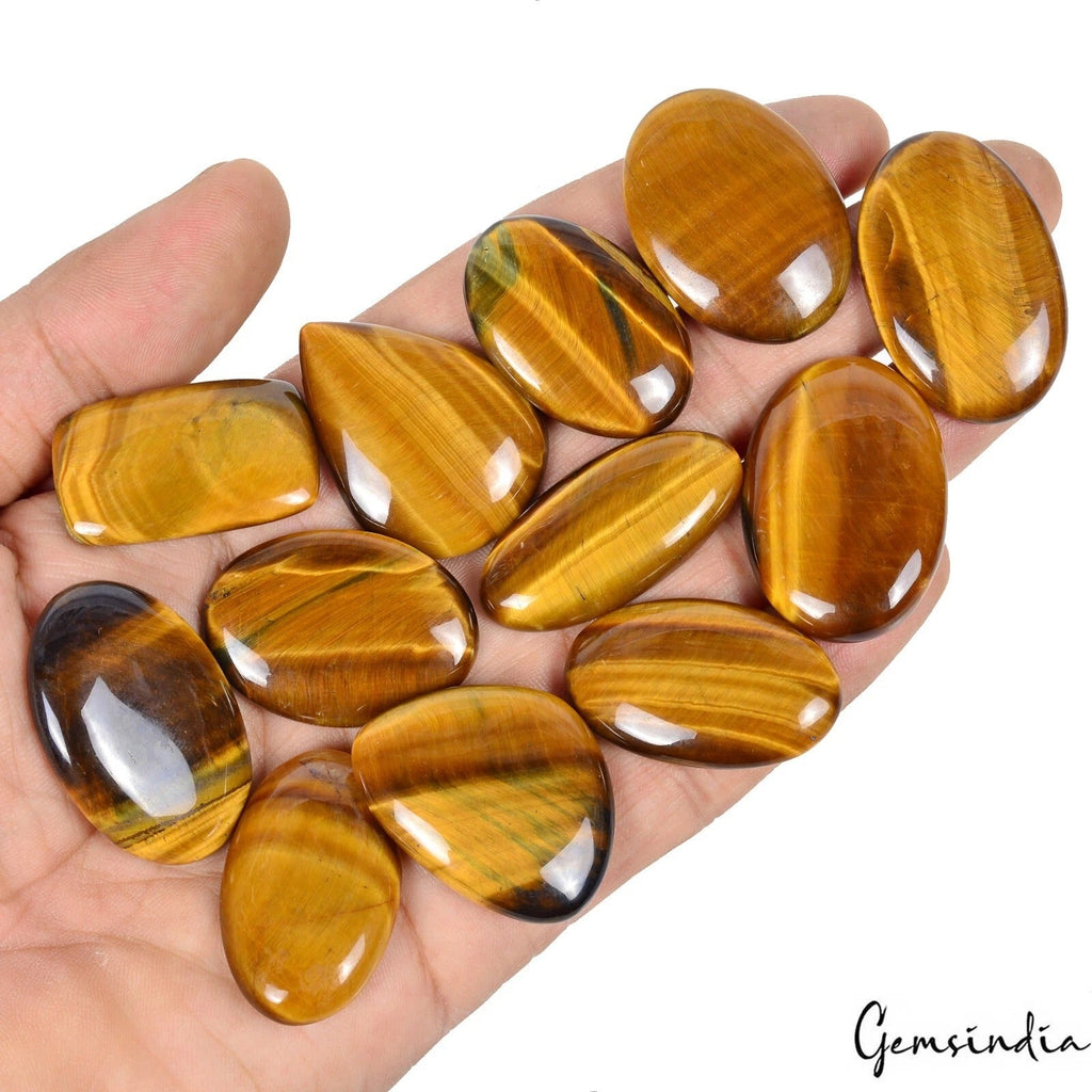470 Ct Untreated Top Natural Tiger Eye High Grade Polished Wholesale Gems~12 Pcs
