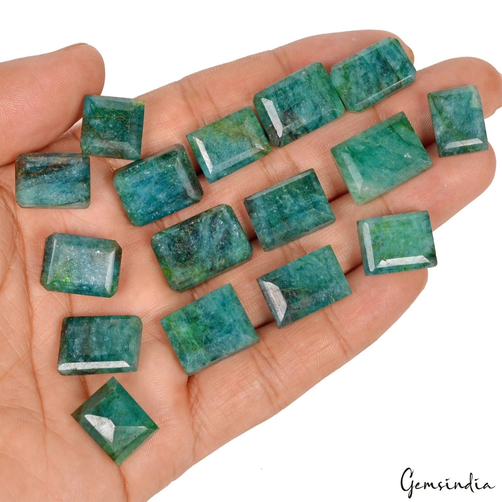 263.40 Ct Natural Green Brazilian Emerald Baguette Faceted Loose Gemstone Lot