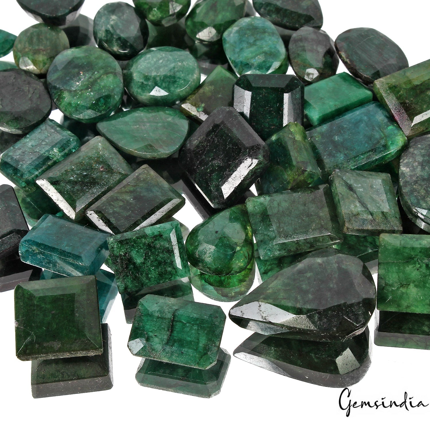 620 Cts/36 Pcs Natural Brazilian Bottle Green Emerald Mixed Cut Wholesale Gems