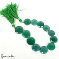 143.70 Cts/12 Pcs Natural Untreated Green Onyx Round Cut Drilled Bead Strand 8"