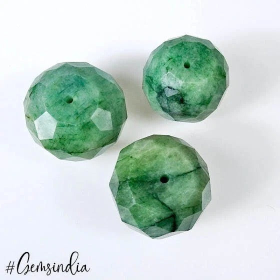 300 Cts Natural Green Brazilian Emerald Bead Loose Gems Lot For Making Jewelry