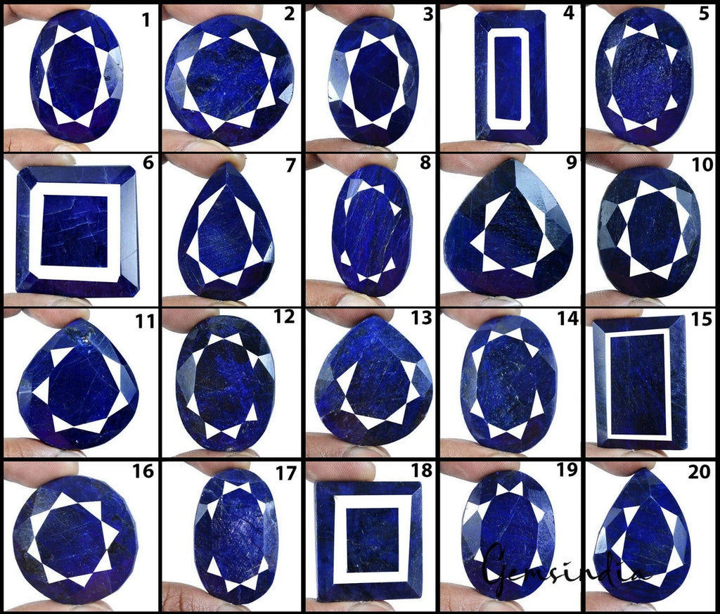 Blue Sapphire Lot, Loose Gemstone, Color Enhanced — 20 Pieces, 34mm to 49mm, 5022.79 Ct, Madagascar