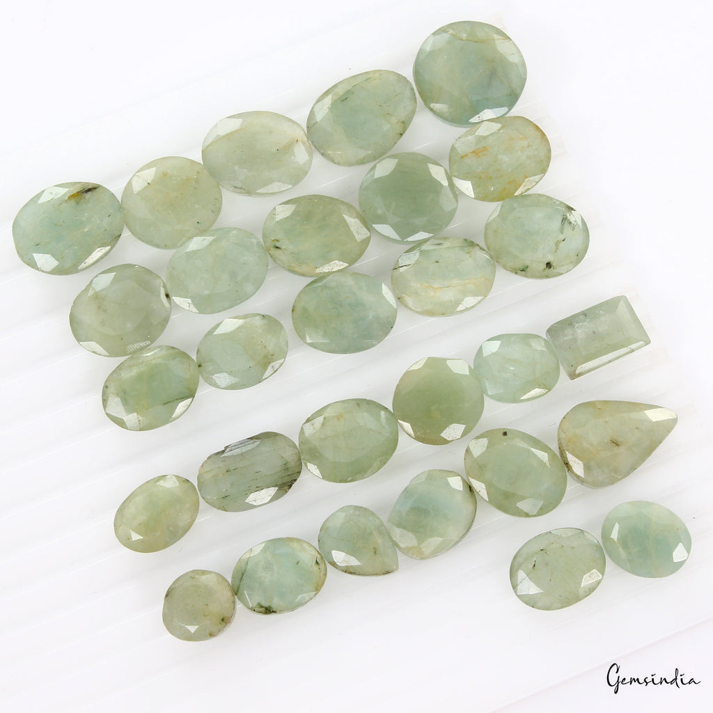 29 Pcs Natural Green Beryl Aquamarine Mix Cut Loose Untreated Gemstones~ 420 Cts