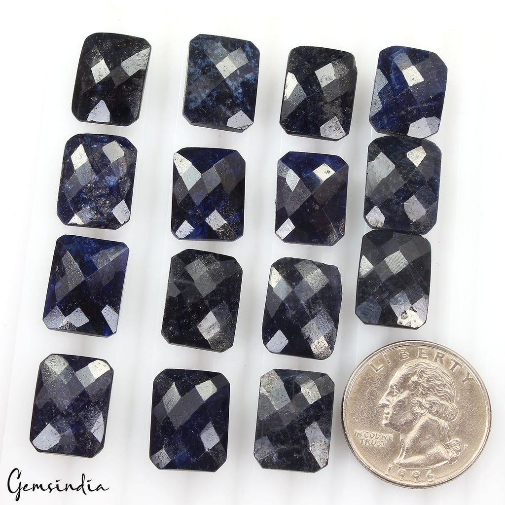 197.30 Ct Natural Blue Sapphire 16x12mm Octagon Cut Gemstone Lot For Jewelry 15P