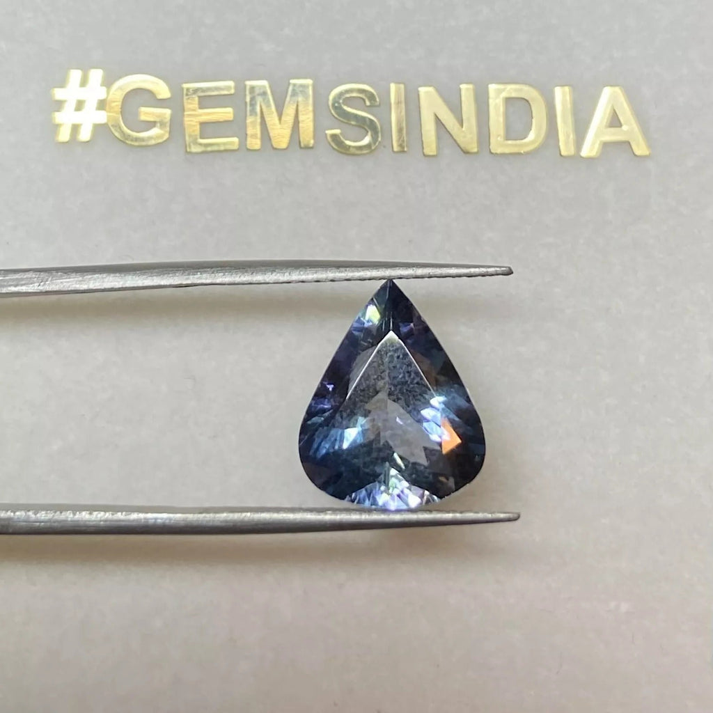 Natural D Block Tanzanite 3.35Ct Flawless Pear Cut Certified Best Loose Gemstone