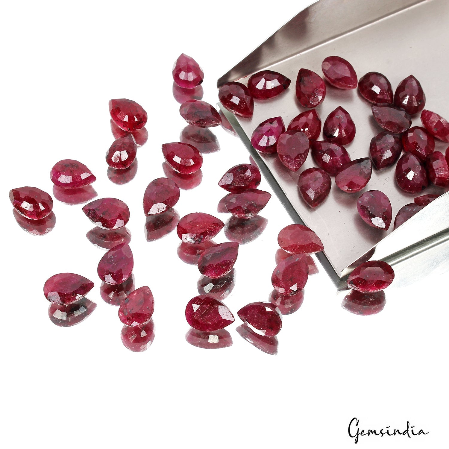 270.00 Cts. Natural Red Ruby Pear Cut Loose 12-13mm Gemstones Lot For jewelry