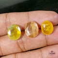 Yellow Sapphire Lot, Loose Gemstone, Oval Cut, Untreated — 3 Pieces, 11mm to 14mm, 25.20 Ct, Sri Lanka