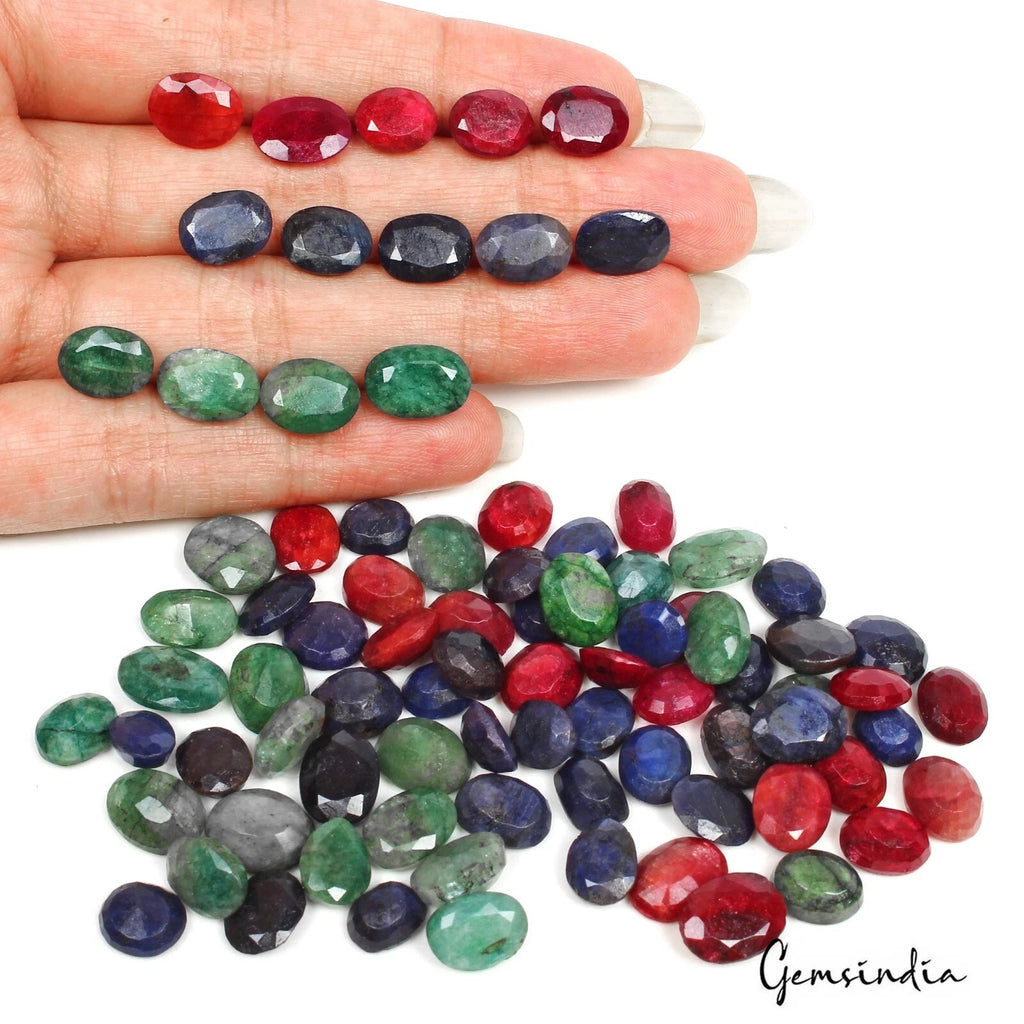 Ruby Lot, Loose Gemstone, Multi-Color — 84 Pieces, 8mm to 12mm, 250.25 Ct, Madagascar