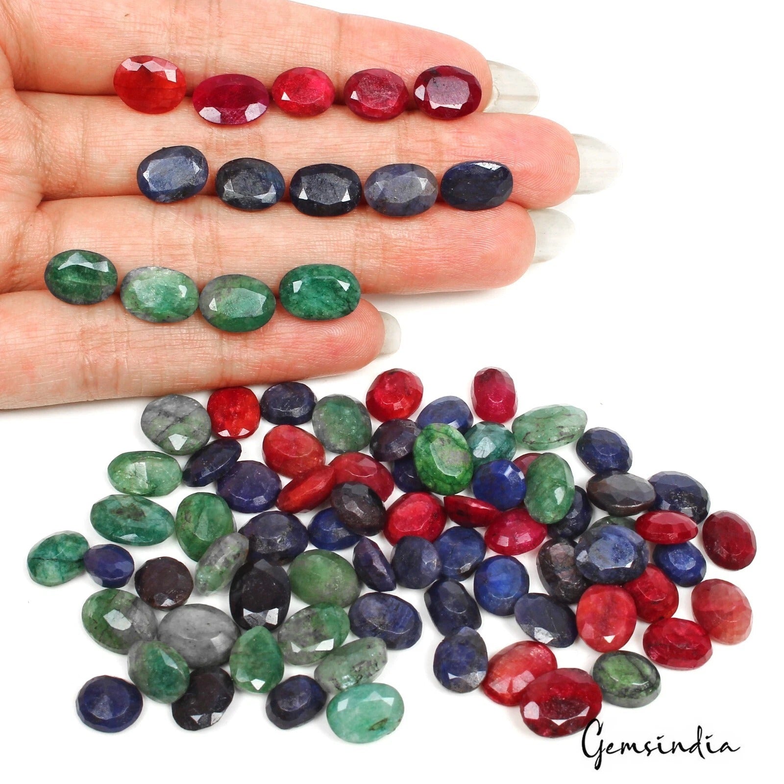 Ruby Lot, Loose Gemstone, Multi-Color — 84 Pieces, 8mm to 12mm, 250.25 Ct, Madagascar