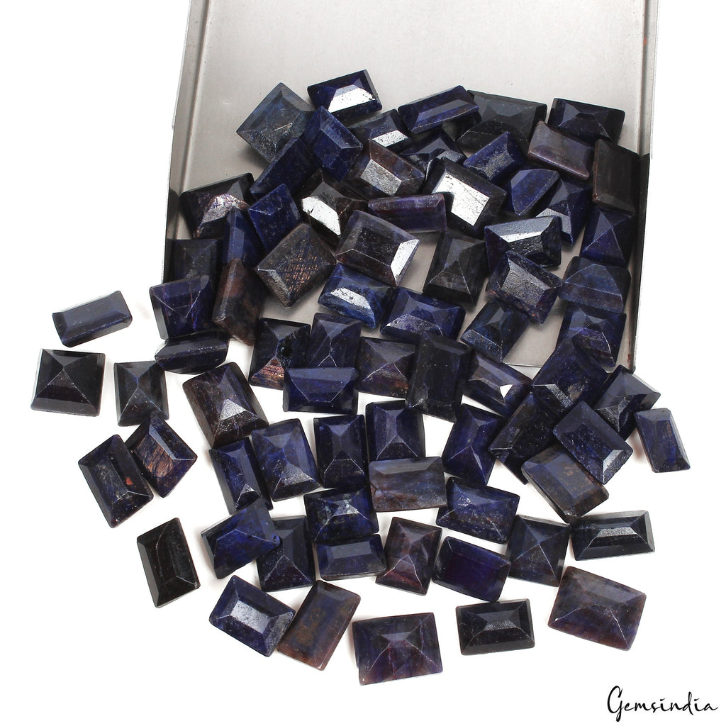 720 Ct/75 Pcs Natural Blue Sapphire Baguette Cut Loose Gemstones Lot For Jewelry