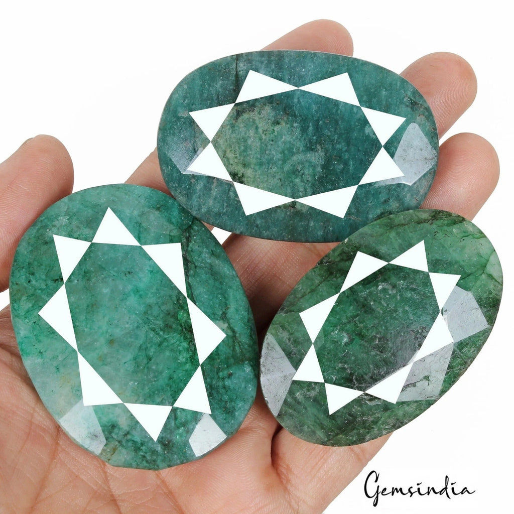 1020 Cts/3 Pcs Natural Brazilian Green Emerald Oval Cut Loose Wholesale Gems Lot