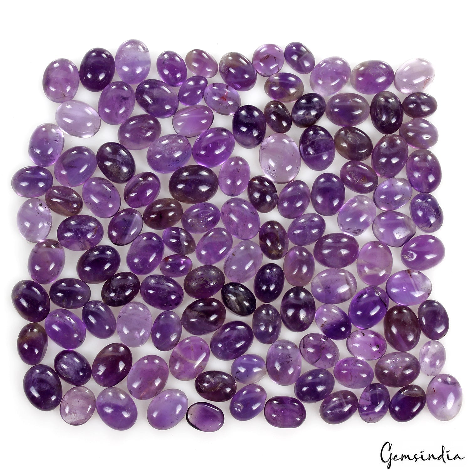 190.00 Ct Natural Untreated Rich Purple Amethyst Oval Cab Wholesale Gemstone Lot