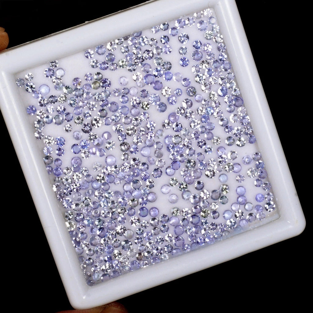 21 Cts/420 Pcs Natural Untreated Blue Tanzanite Round Cut Tiny Setting Size Gems