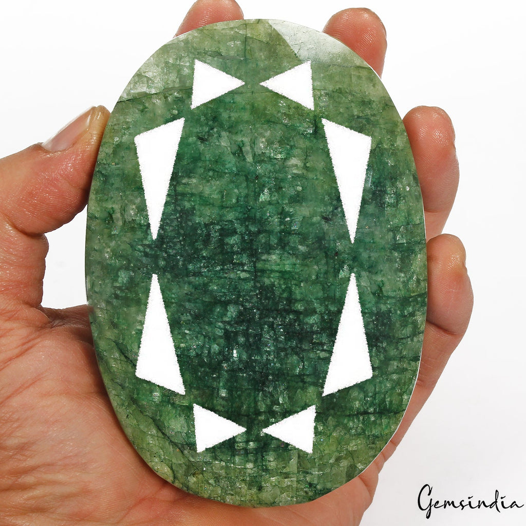 Certified 3420 Ct Natural Brazilian Green Emerald Oval Cut Museum Size Loose Gem