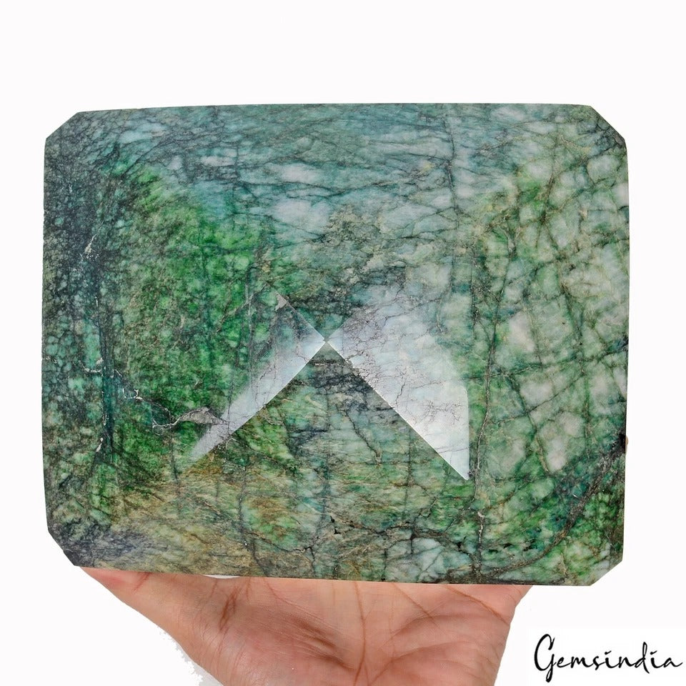 Brazilian Emerald Loose Gemstone, Octagon Cut, Color Enhanced — 8x6.5x2.5 Inch, 22700 Ct (4.54 Kg), Brazil