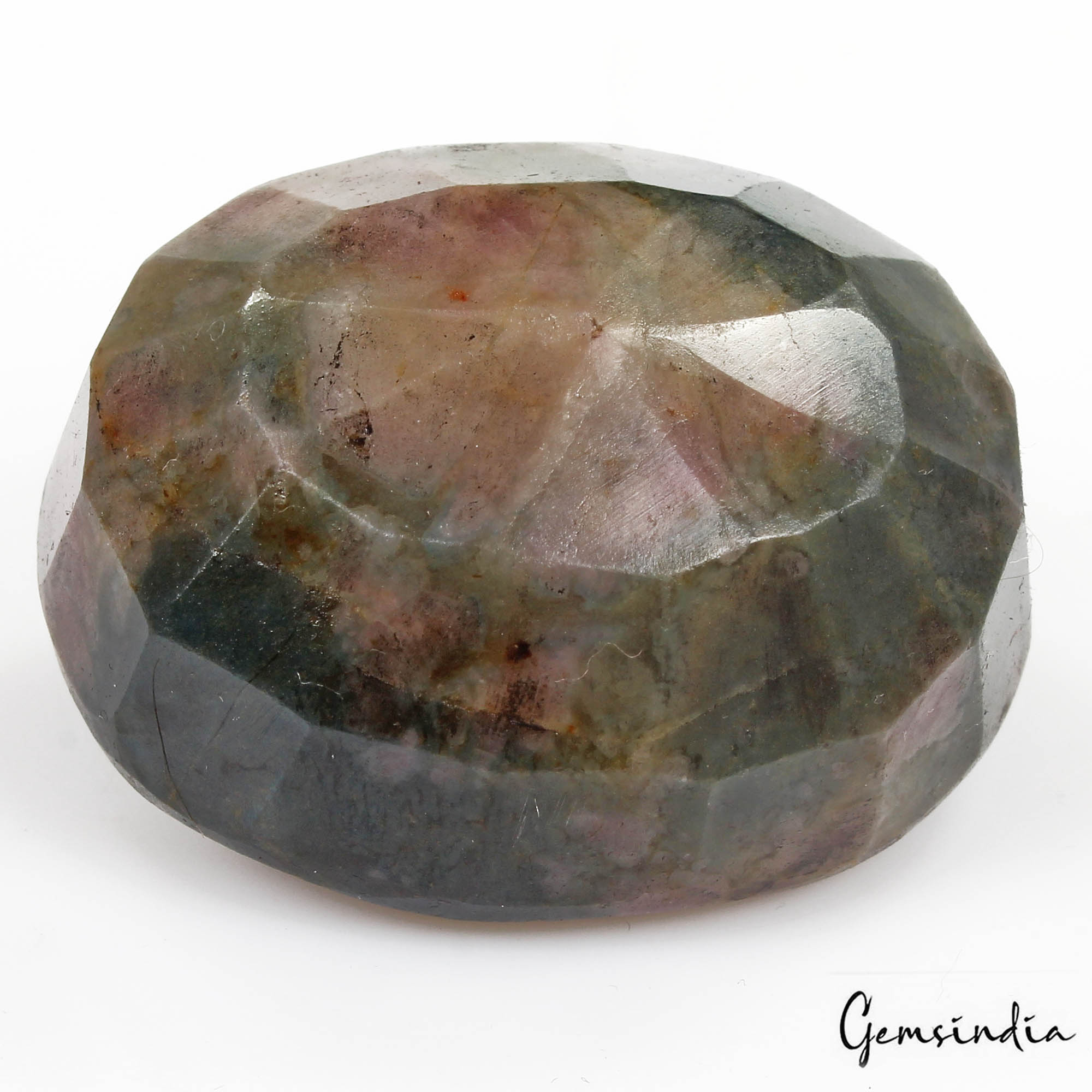 227 Cts Natural Untreated Bi-Color Ruby in Crystal Matrix Oval Faceted Huge Gem