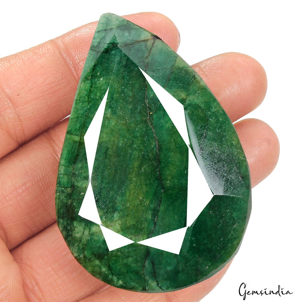 500 Ct Natural Green Emerald Fancy Faceted Earth Mined Loose Gems From Brazil