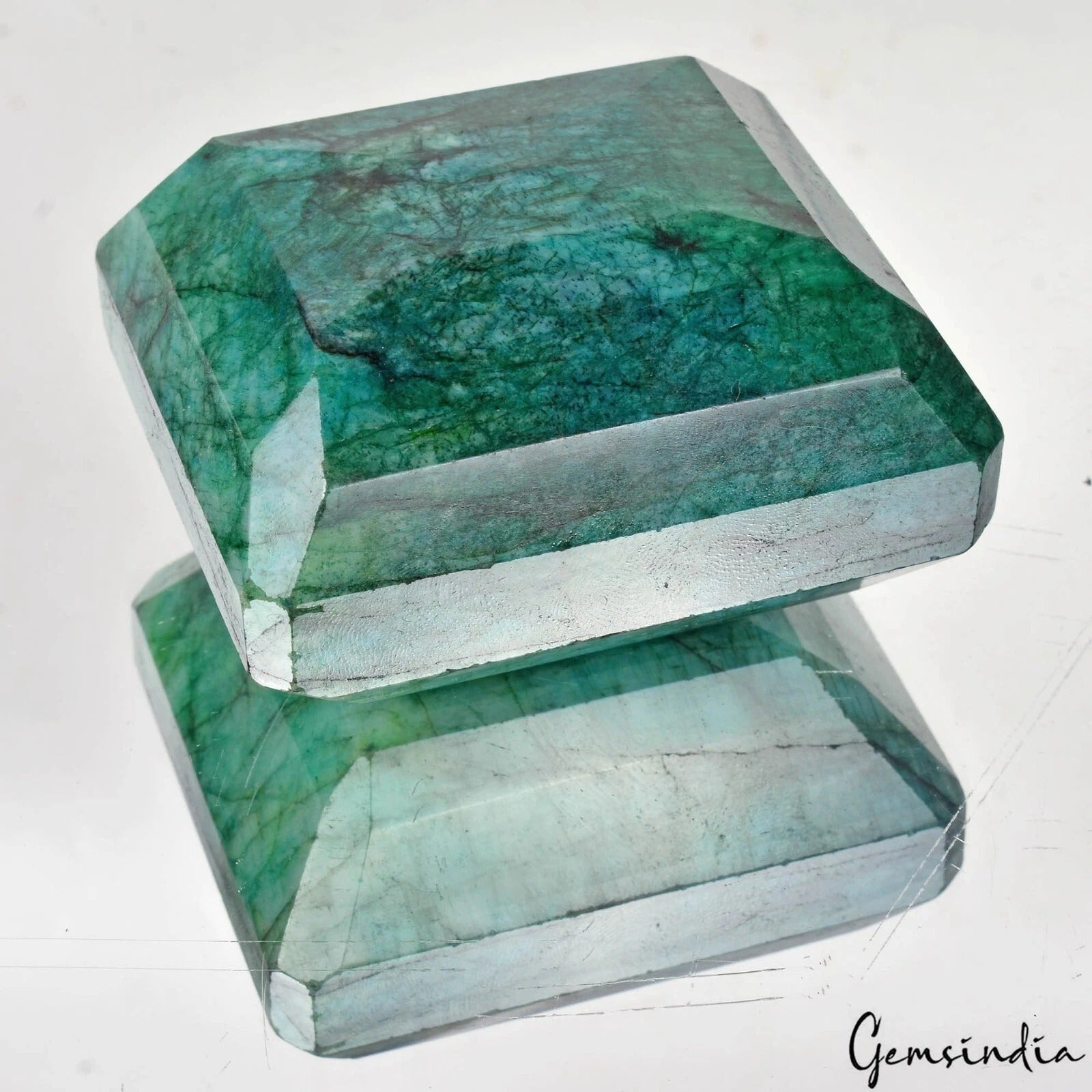 Certified 1900Ct Natural Brazilian Blue Green Emerald Octagon Cut Huge Loose Ge