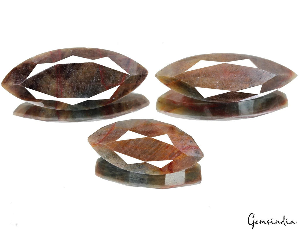 830 Cts/3 Pcs Natural Untreated Brown Sapphire Marquise Cut Loose Wholesale Gems
