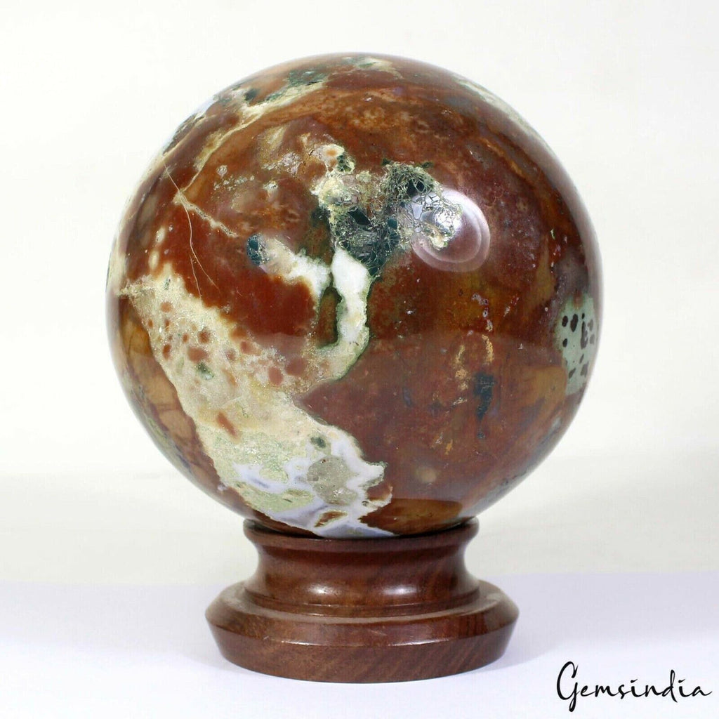 2.3 Kg Natural Untreated Bi-Color Bloodstone Jasper Huge Gem Sphere/Ball 4.9"