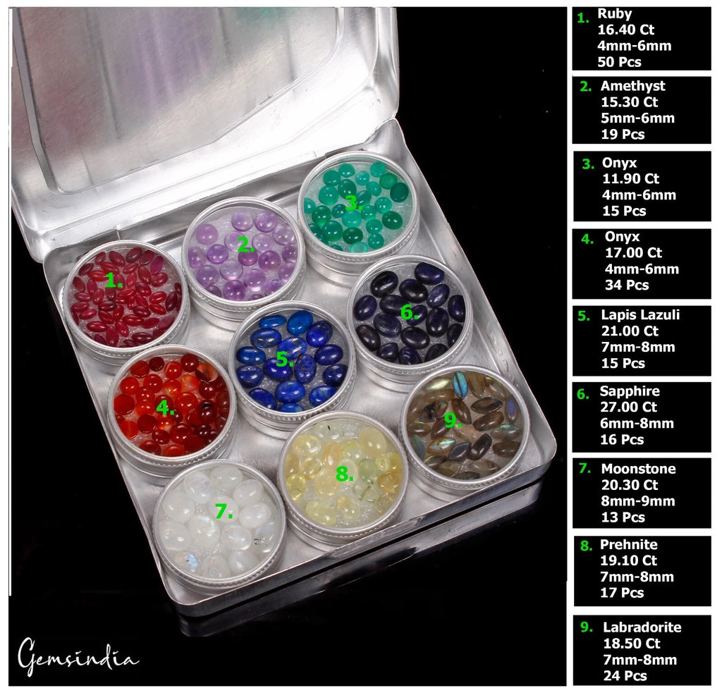 Sapphire Lot, Loose Gemstone, Color Enhanced — 203 Pieces, 4mm to 9mm, 166.50 Ct