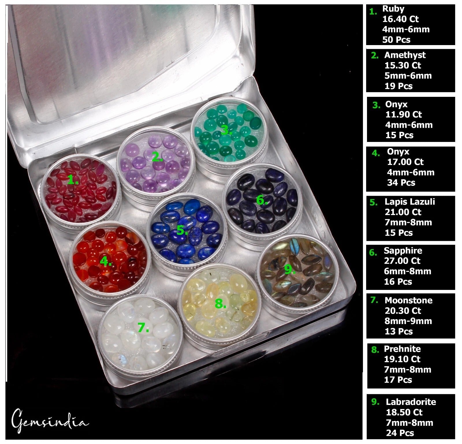 Sapphire Lot, Loose Gemstone, Color Enhanced — 203 Pieces, 4mm to 9mm, 166.50 Ct