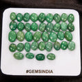 Certified 262.40 Cts/39 Pcs Natural Brazilian Green Emerald Oval Cab Loose Gems