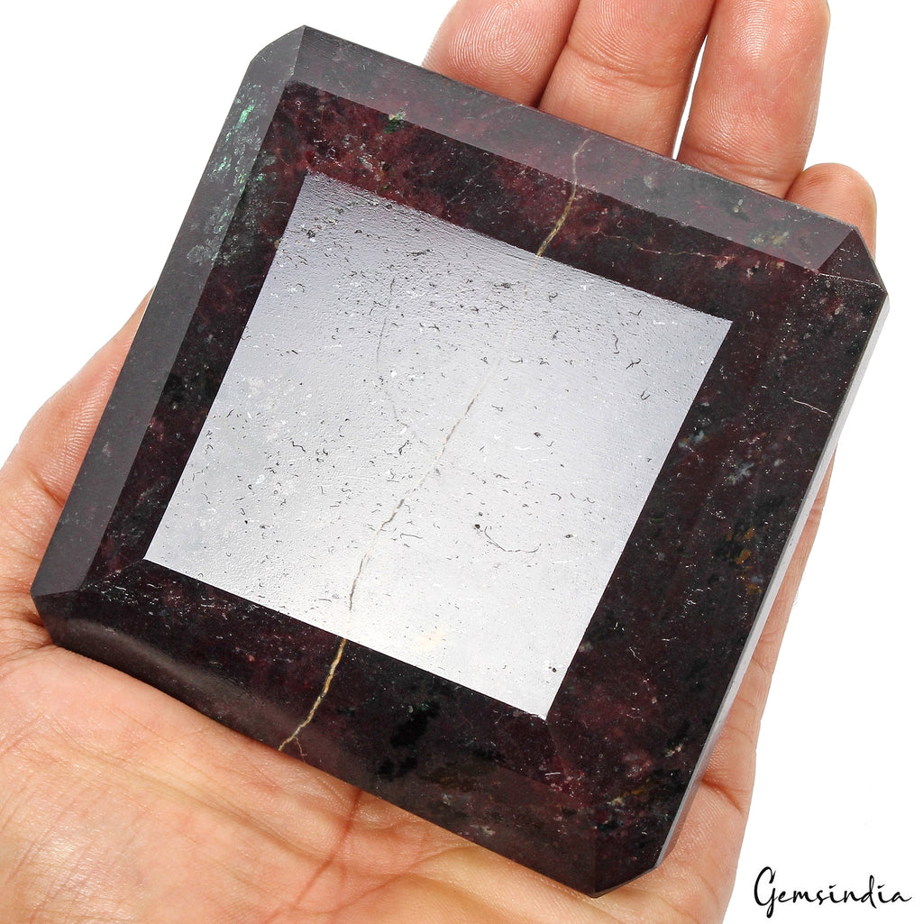 RARE 650 Gram Natural HUGE Untreated Dark Red Ruby Octagon Cut Loose Gemstone