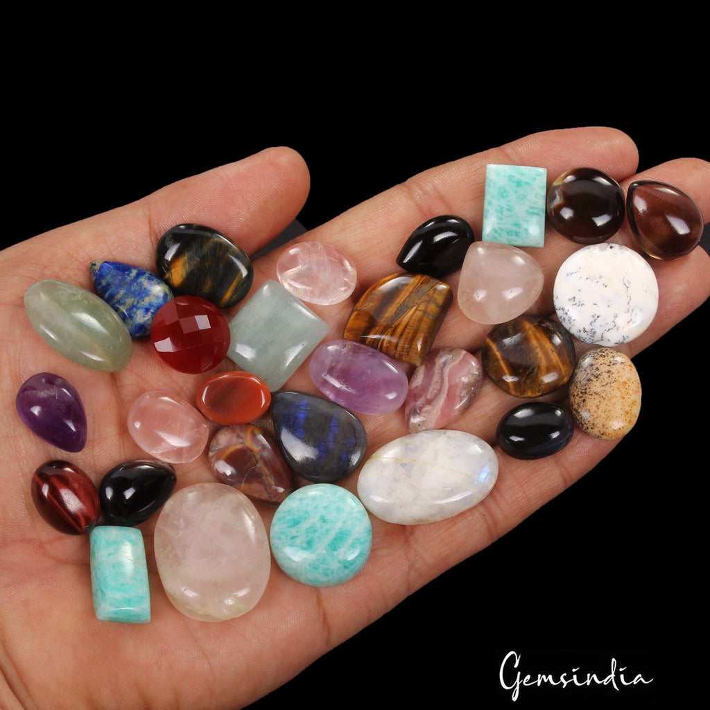 480 Cts/29 Pcs Natural Multi Color Mix Cab Loose 15mm To 31m Gems Wholesale Lot