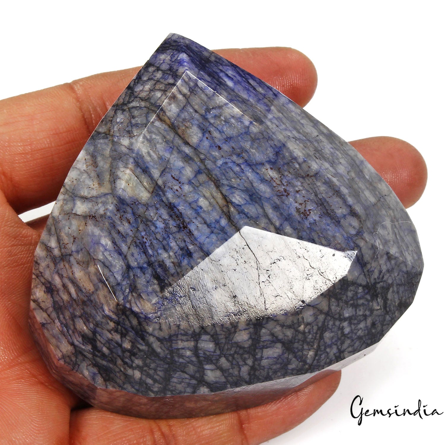 African Blue Sapphire Loose Gemstone, Color Enhanced — 72x74x36mm, 1430 Ct, Africa