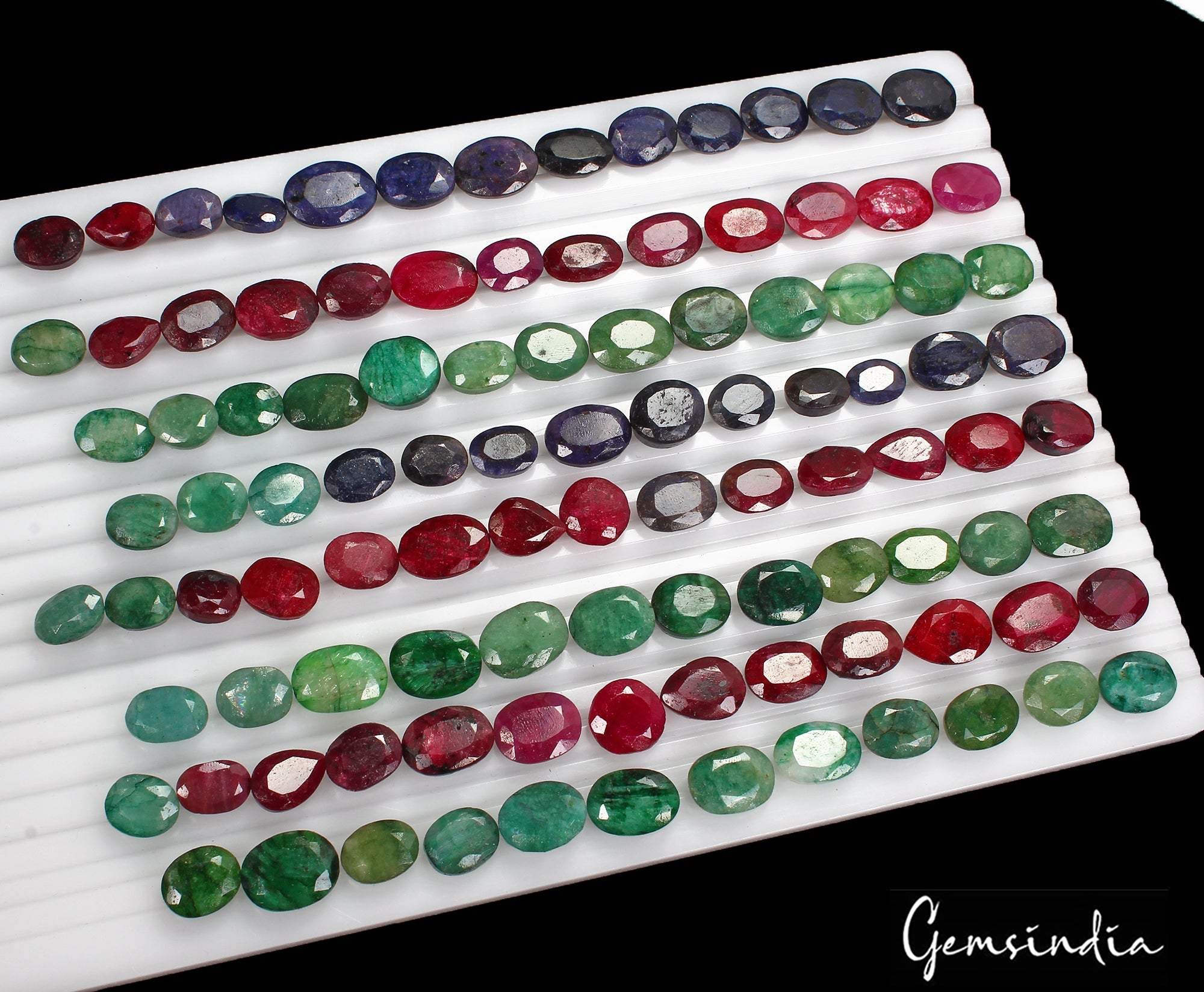 550 Ct/103 Pc Natural Multi Gems Emerald Ruby Sapphire Mix Cut Gems For Jewelry