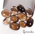 380 Cts/10 Pcs Natural Untreated Brown Smoky Quartz Oval Loose Gems For Jewelry