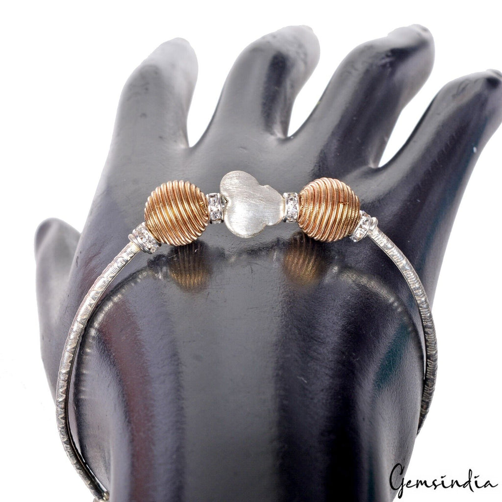 Turquoise Stone & Silver Accessories Bracelet Elastic Stretch Beads Bracelet 7"