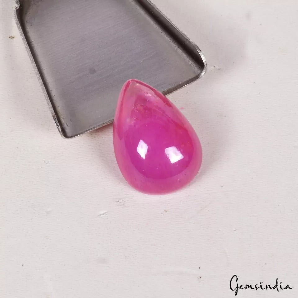 Ruby Cabochon, Pear Cabochon, Heated — 16x11x6 mm, 13.90 Ct