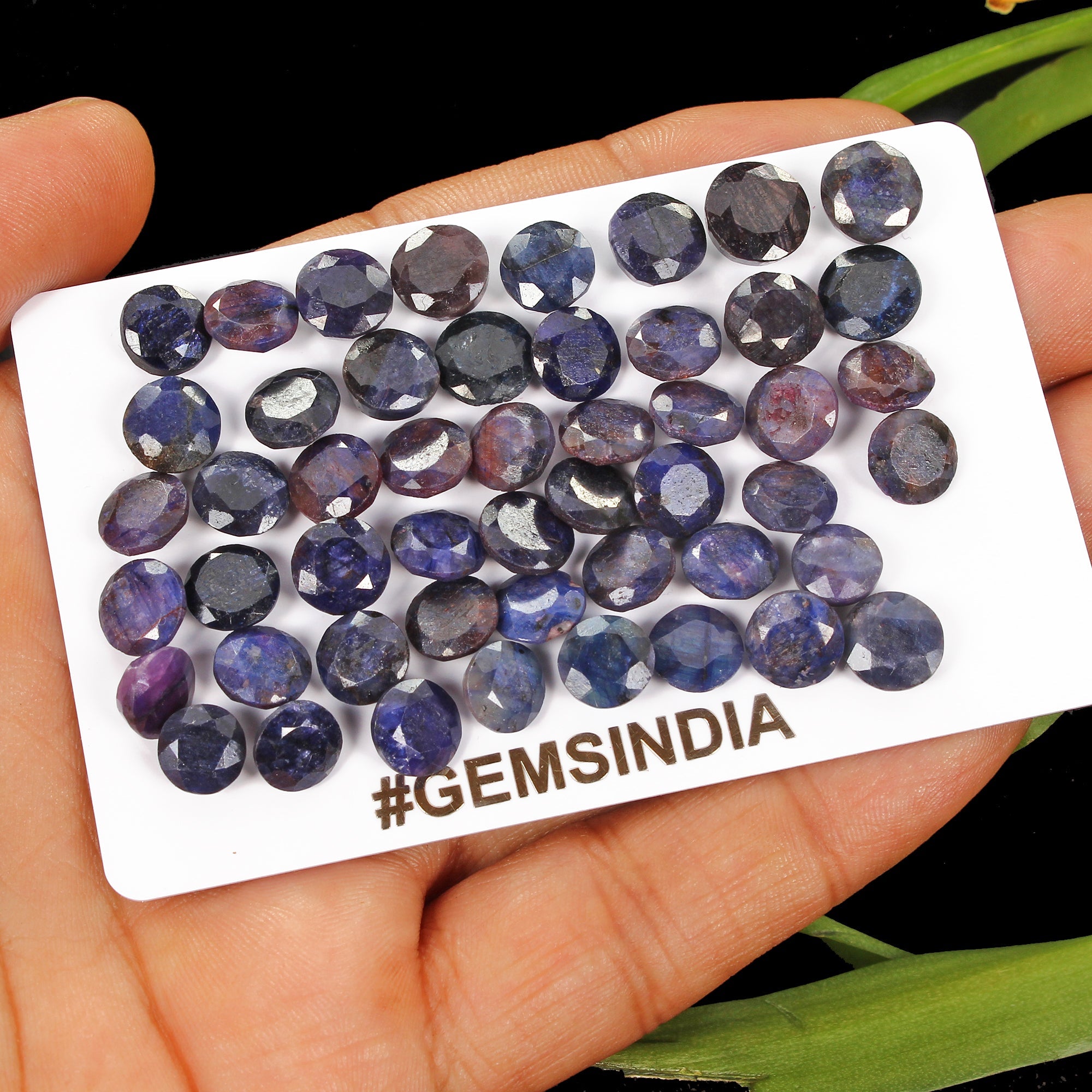 136.80 Cts/50 Pcs Natural African Dark Blue Sapphire Round Cut Gems For Jewelry
