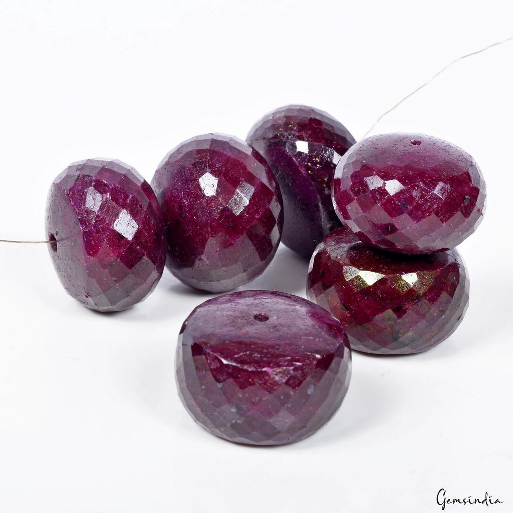 1400 Cts Natural Red Ruby Drilled Faceted Round Cut Shape Loose Gemstone