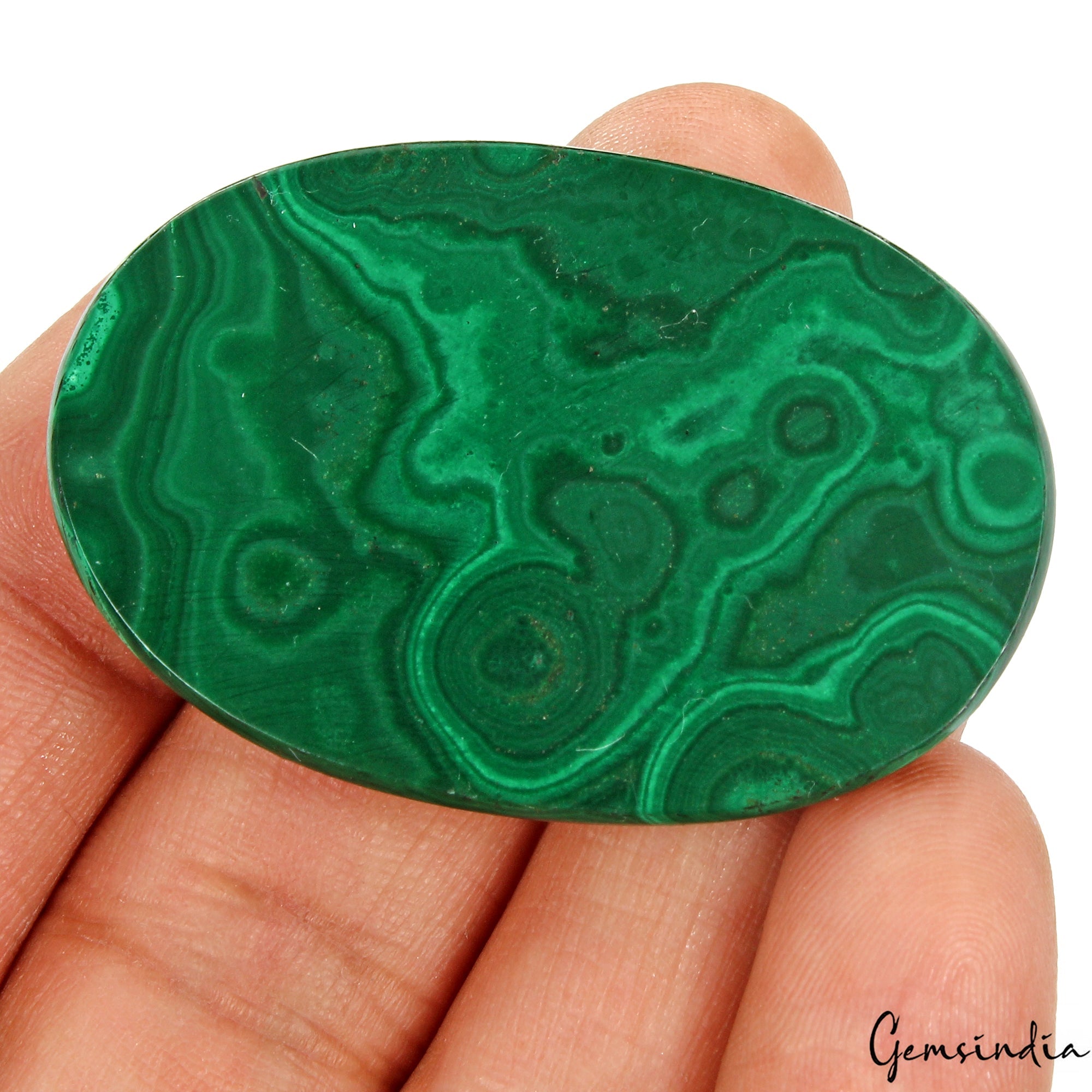 137 Ct Natural Untreated Green Malachite Oval Loose Artistic Bee Gem For Pendant