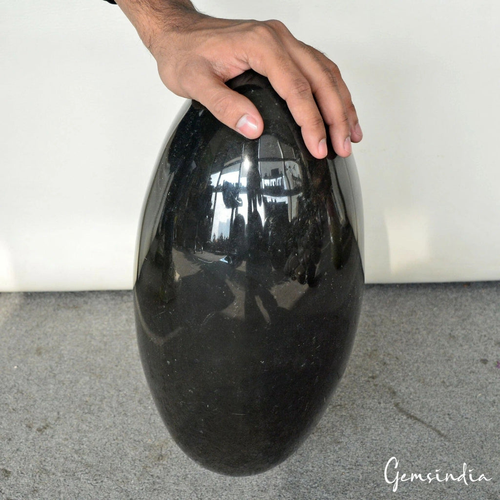 Superb Huge 15.5" Black Obsidian Crystal Healing High Polish Stone Lingam 22.2kg