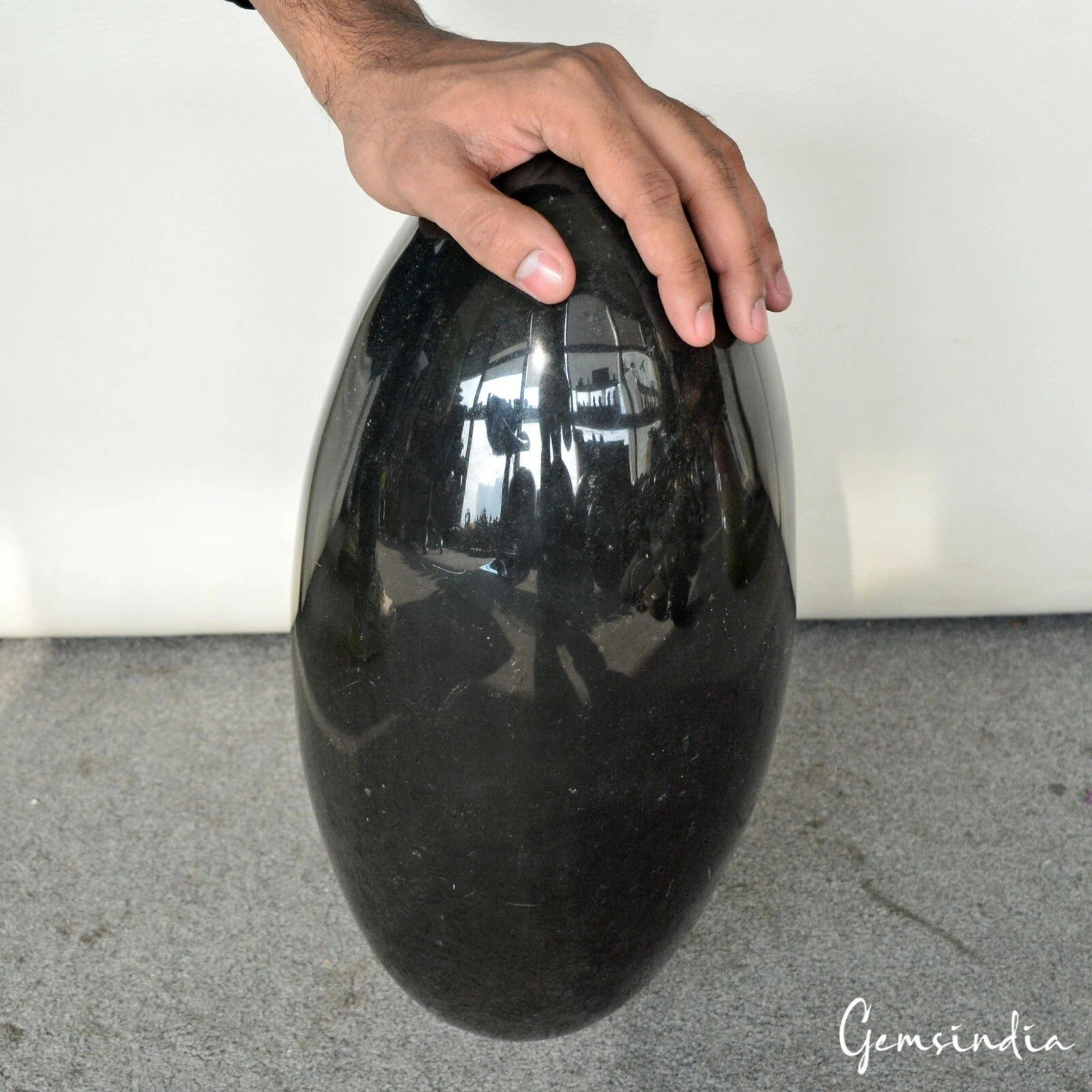 Superb Huge 15.5" Black Obsidian Crystal Healing High Polish Stone Lingam 22.2kg