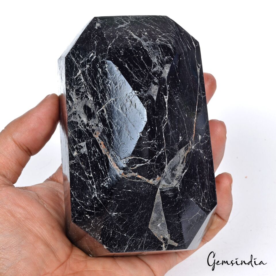 1.2 Kg Natural Rare Black Tourmaline Octagon Cut Large Loose Gemstone 4.8*3*2.5"