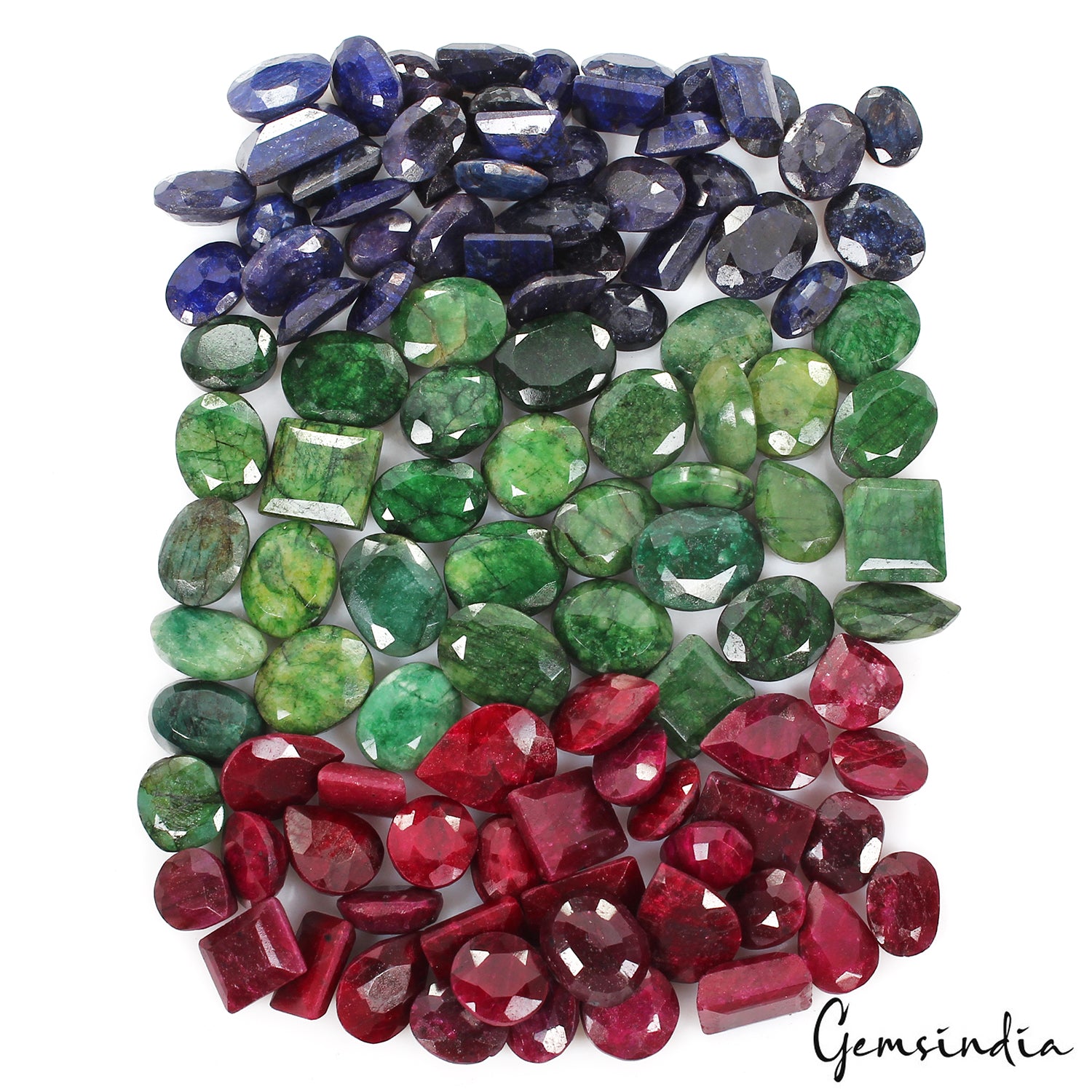 Ruby Lot, Loose Gemstone, Oval, Pear, Round & Rectangular Cut, Color Enhanced — 110 Pieces, 12mm to 20mm, 1300 Ct, Brazil