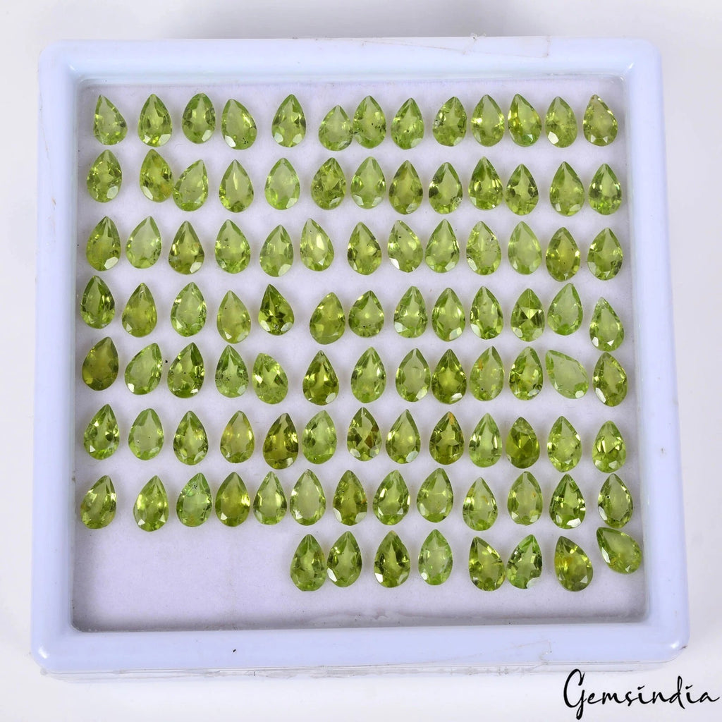 Peridot Lot, Loose Gemstone, Untreated, Green — 99 Pieces, 8x5mm, 80.00 Ct