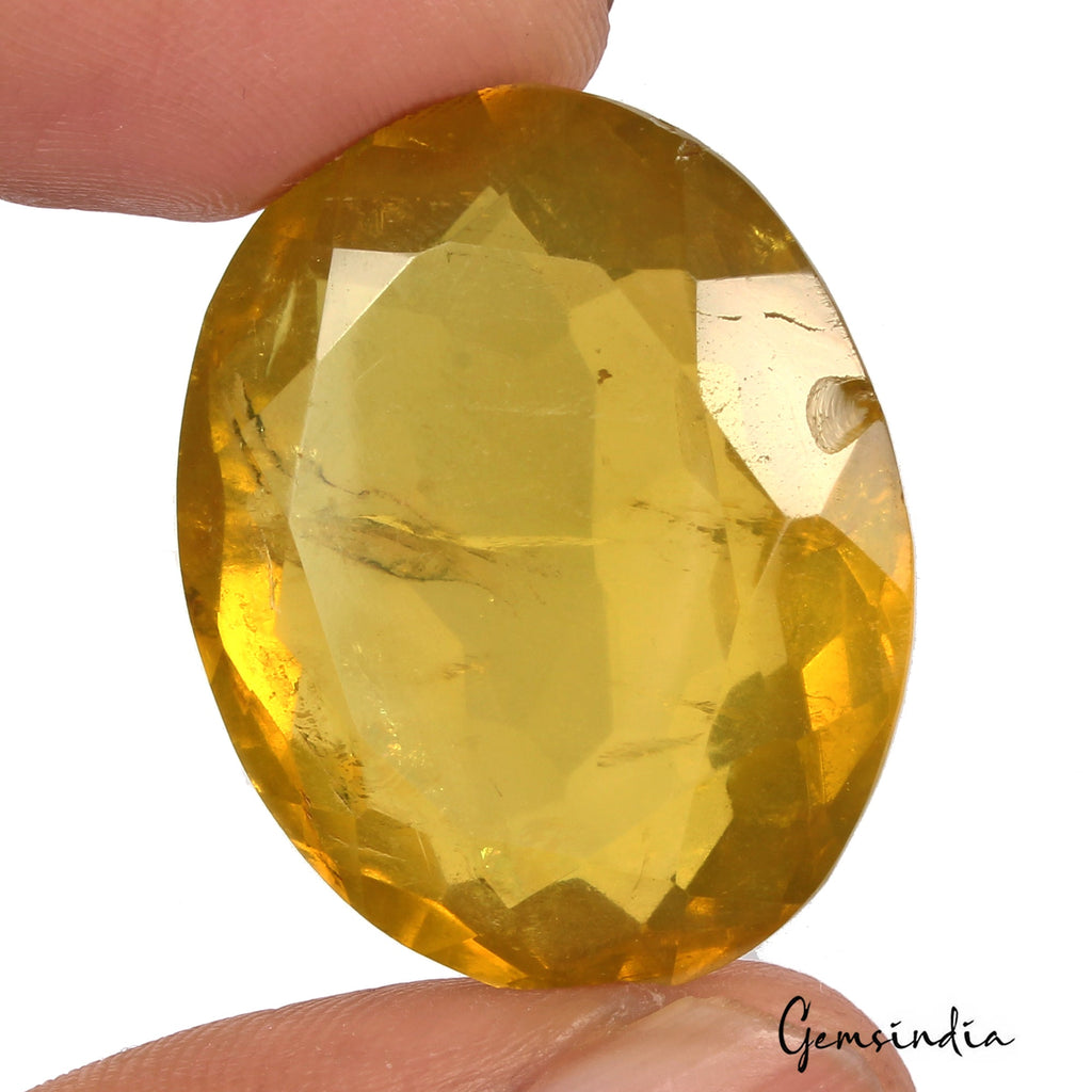 65.90 Ct Natural Untreated Yellow Citrine Oval Faceted Loose Gems For Pendant