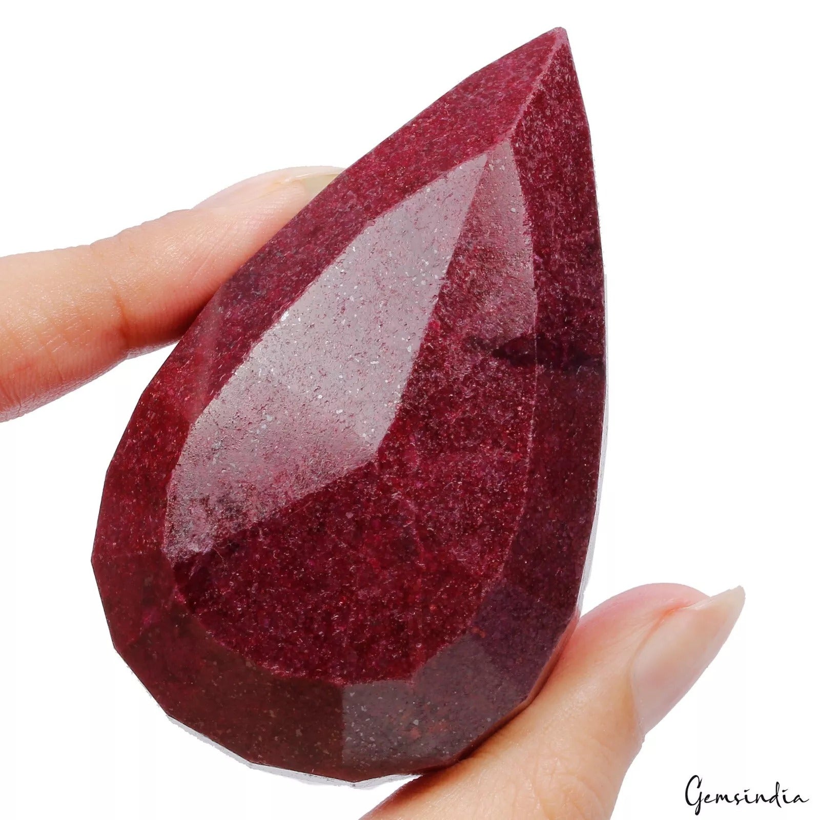 860 Ct Natural Huge Red Ruby Certified Pear Cut Treated Gemstone 77x47x24 mm