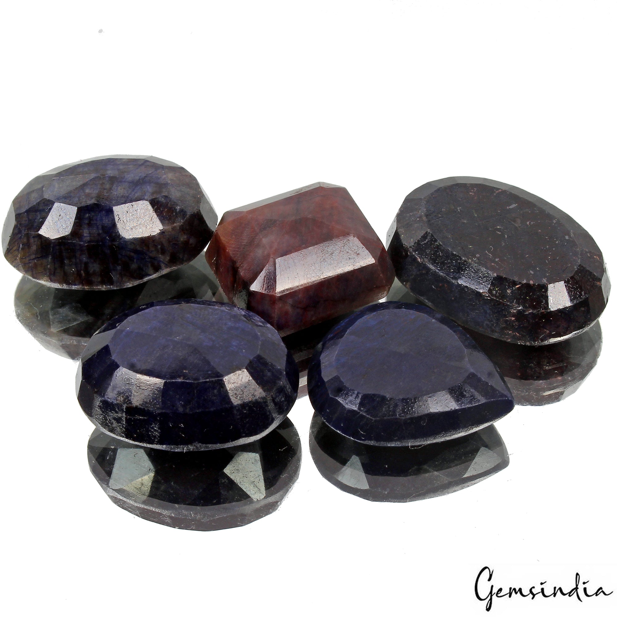 340 Ct/5 Pcs Natural Blue Sapphire Mix Cut Loose 21mm-31mm Huge Gemstones Lot