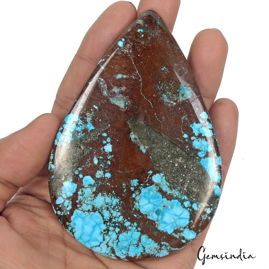 600 Ct Blue Spiderweb Turquoise Museum Size Arizona United State Loose Gemstone