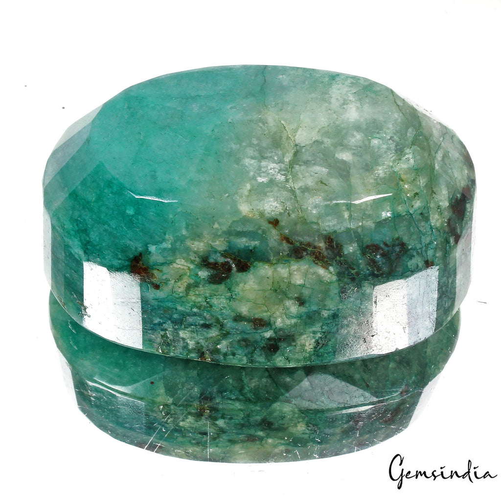 1620 Cts Natural Brazilian Blue Green Emerald w Silver Shine Oval Huge Loose Gem