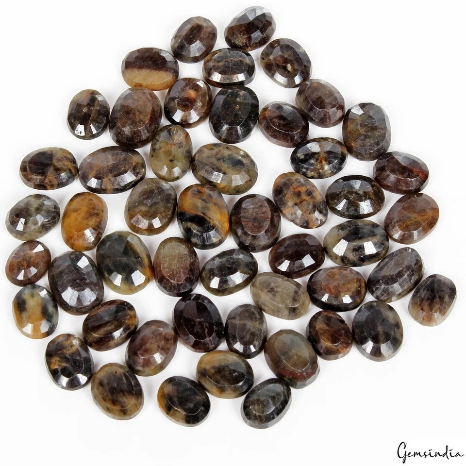 500 Ct/50 Pc Natural Untreated Brown Sapphire Oval Cut Loose Ring Size Gemstones