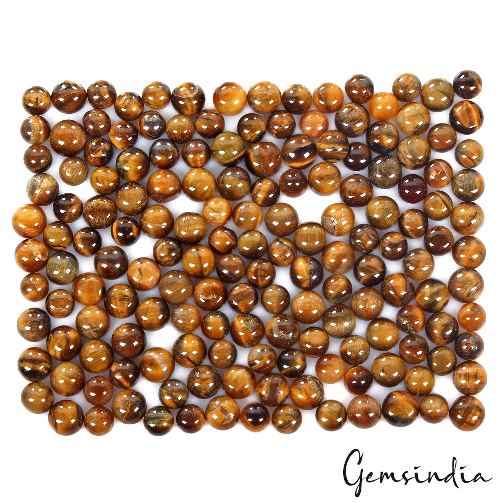 Natural Loose Tiger Eye Gemstone 6-7mm/200Ct/160 Pc Lot Round Cabochon Untreated